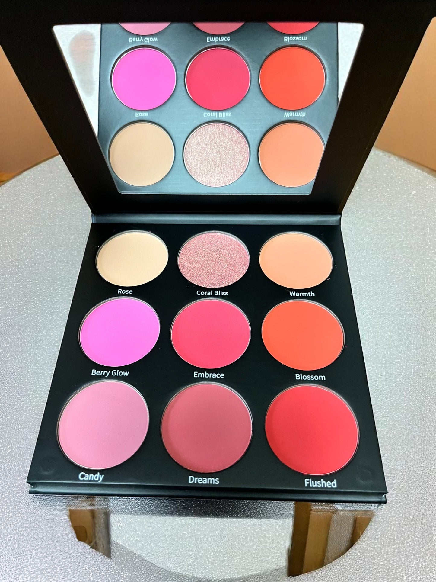 Luxury Blush Palette – 9 Radiant Shades with Mirror | Reiland Beauty - Reiland Beauty Products, LLC