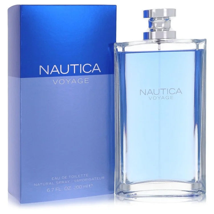 Oversized 6.7 fl. oz bottle of Nautica Voyage Cologne for Men featuring clean, modern packaging and a bold aquatic scent.