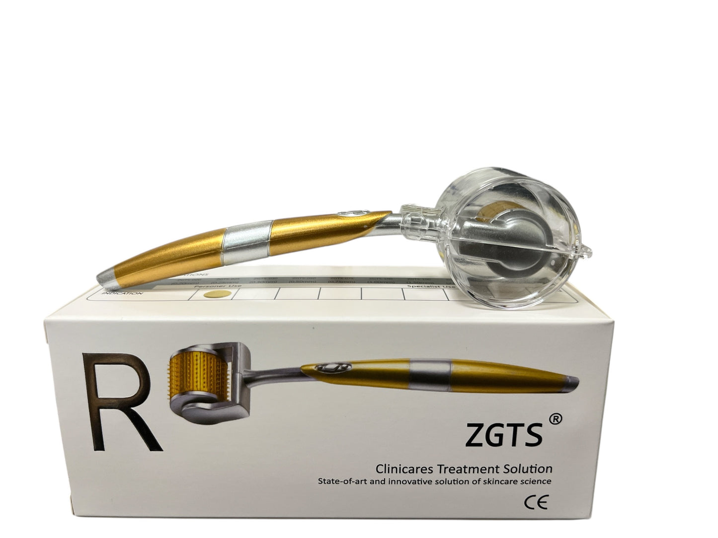 ZGTS Derma Roller displayed on product box – professional microneedling tool for skincare and facial rejuvenation.