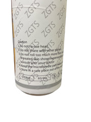 Caution label and usage instructions for ZGTS Derma Roller – safety guidelines for personal use.