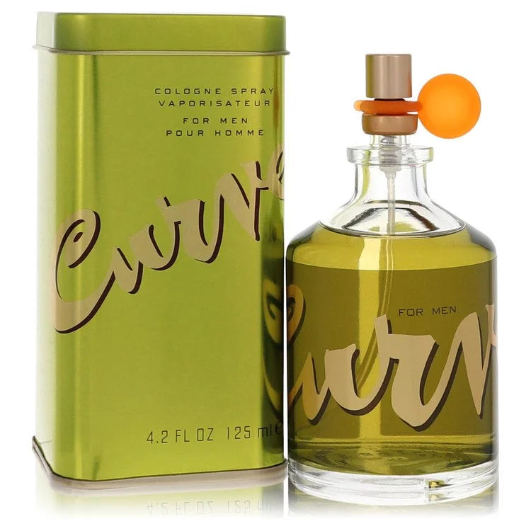 4.2 oz Curve for Men cologne spray in classic green tin, blending spice, woods, and fresh notes