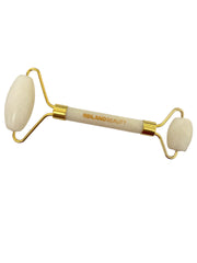 White Jade Facial Roller & Gua Sha Tool – Real Xiuyan Jade | Anti-Aging, Puffiness, Lymphatic Drainage | Reiland Beauty Products