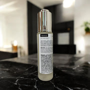 Back label view of Reiland Radiance Renewal Elixir displaying key ingredients and usage directions for a clinically proven, skin-renewing experience.
